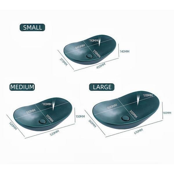 Matte Black Jade Green Bathroom Countertop Basin Lavatory Sink Nordic Style