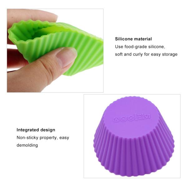 Reusable Standard Colorful Truffle Cups Non-stick Cupcake Baking Liners Muffin Molds Funny Silicone Baking Cups Cake Mold