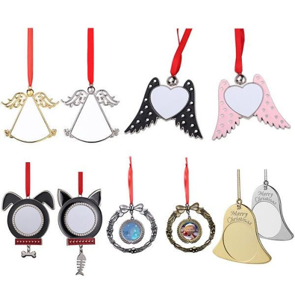 Décoration d'arbre de Noël Sublimation Ornement de Noël Pendentif métallique Pour l'artisanat festif