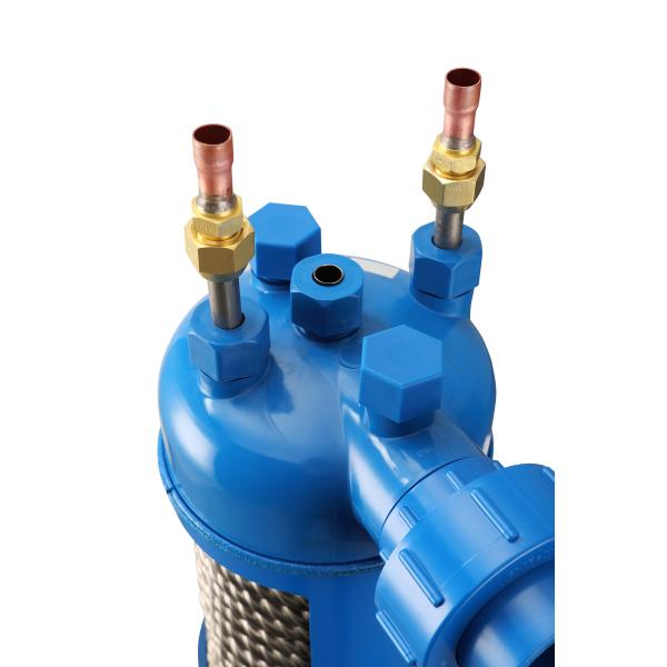 MHTA-7 tubo de titanio atornillado intercambiador de calor de carcasa de PVC para piscina bomba de calor, acuario chiller evaporador