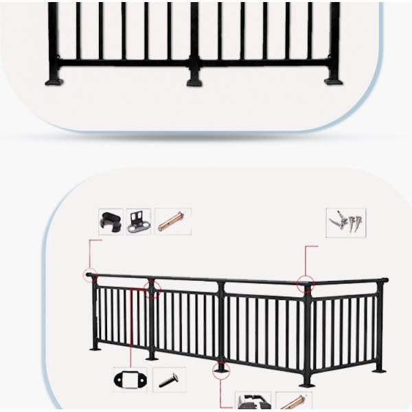 Apartment Interior Wall Mount Wrought Iron Stair Railing for Easy Installation