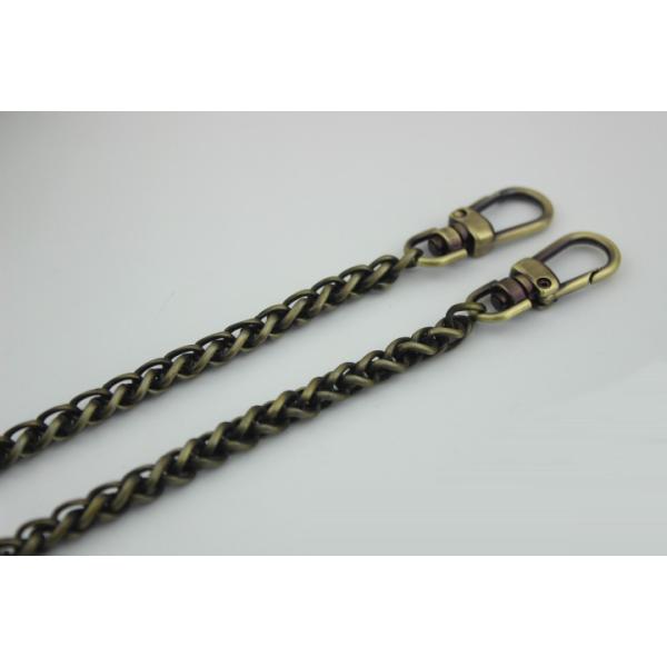 Fancy design various color length 120 mm iron metal women bag chain with d ring snap hooks