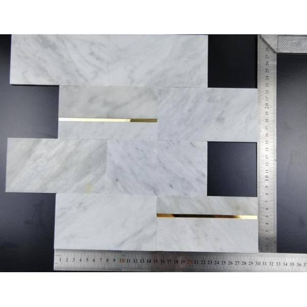 Отполированная белая мраморная каменная плитка мозаики для отделки стен