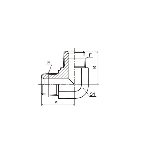 NPT JIC Hydraulic Adapters Brass 90 Elbow Tube Fitting Zn-Ni Plated