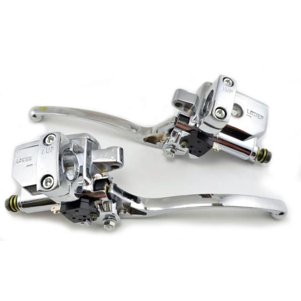 Custom Universal 25mm Handlebar Motorcycle Brake and Clutch Master Cylinder in Chrome