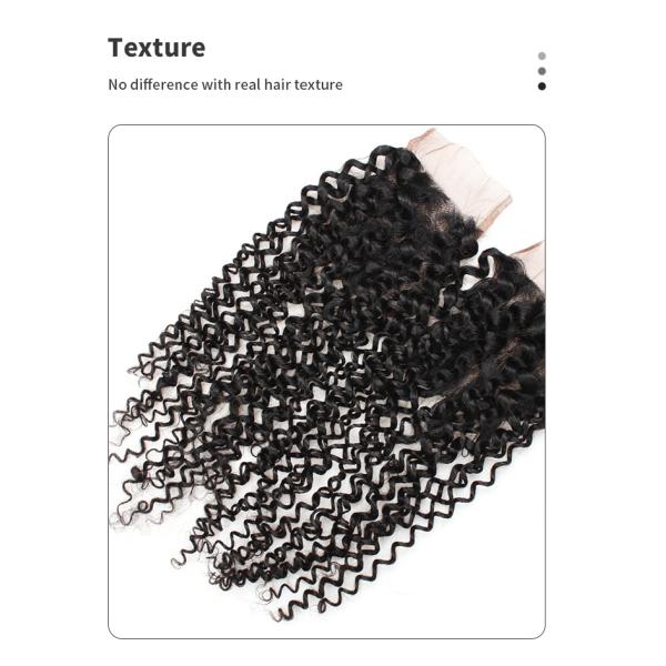 Grade 8A Curly Reinforced Remy Human Hair Closure 130% Density