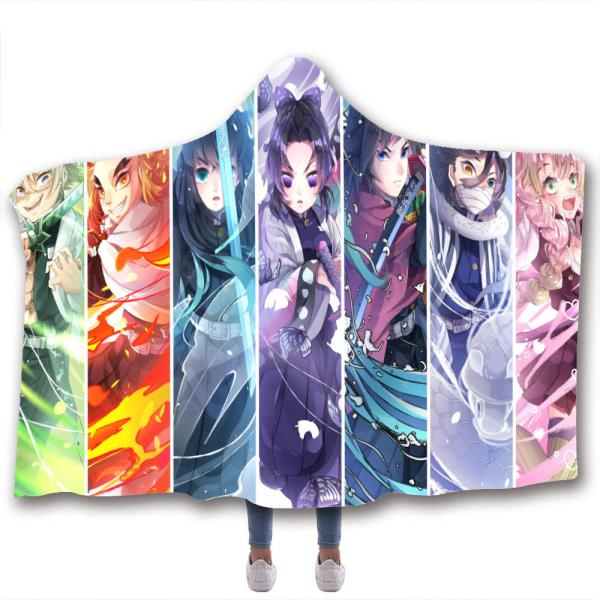 Anime children's adult hooded blanket velvet fabric rectangular hand washable
