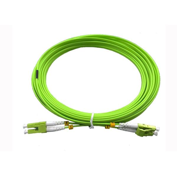 cabo de remendo frente e verso 125μm da fibra ótica de 100G OM5 LC ao verde-lima do ST