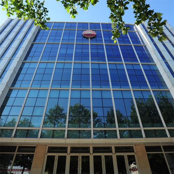 Q355 Low E Glass Curtain Wall 120mm Double Glazed Glass Curtain Bending