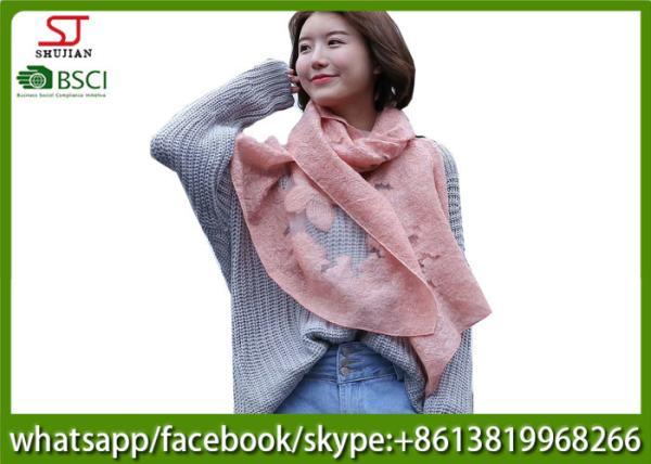 China factory direct supply cut  flower wool feel scarf 70*180cm 100% wool neckerchief top fachion pashmina