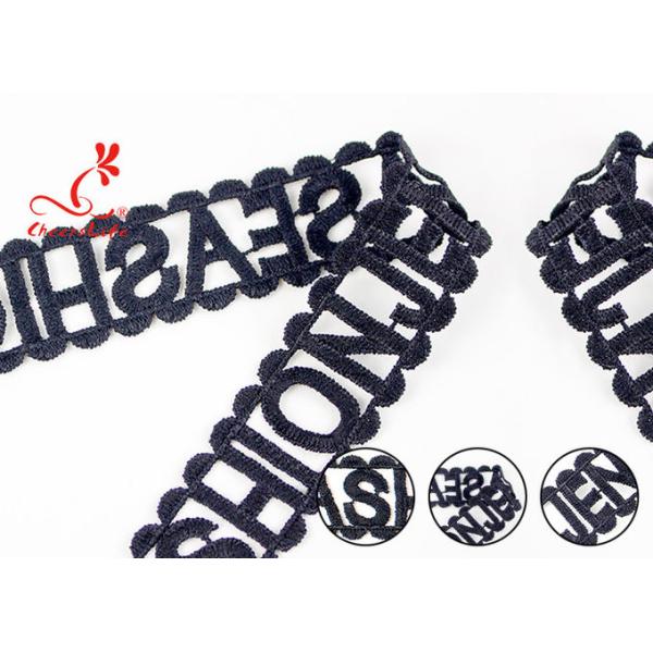 Fashion Schiffli Guipure Polyester Lace Trims Reach L4 High Color Fastness 3.5CM