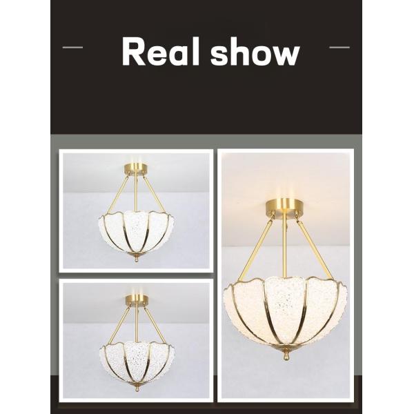All Copper Crystal Chandelier Living Room Bedroom Study Hotel Room Homestand  Watermelon Light