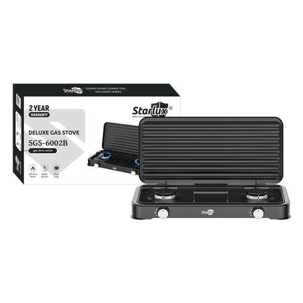 Camping Double Burner Gas Stove Safety Knob Temperature Adjustment Two Burner Cooktop