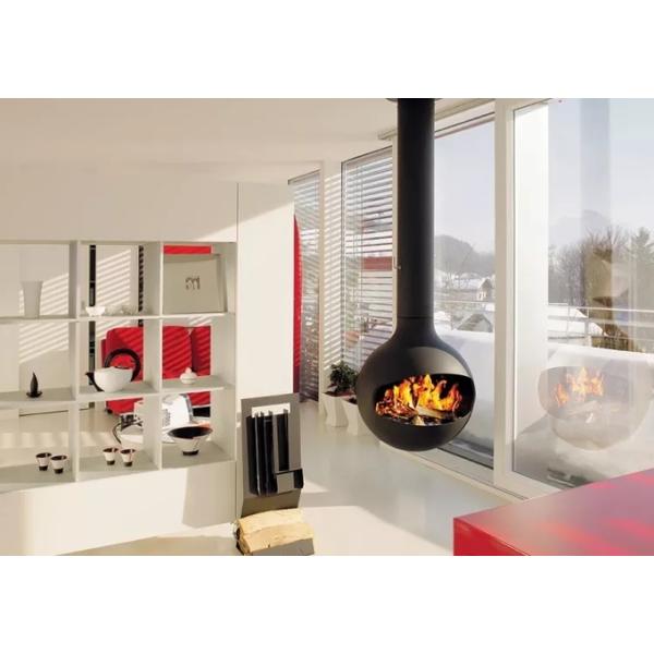 French Villa Hanging Real Fire Steel Special-Shaped Wood Burning Fireplace