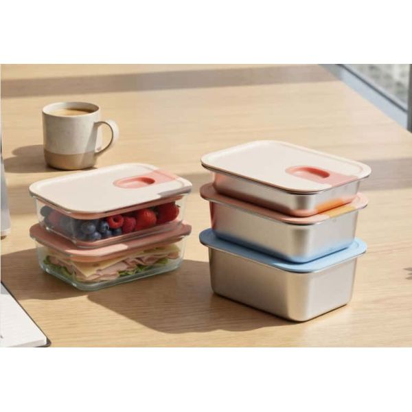 IKOO Glide-Ease One-Handed Opening Leakproof Airtight Glass Food Storage Container and Borosilicate Glass Container