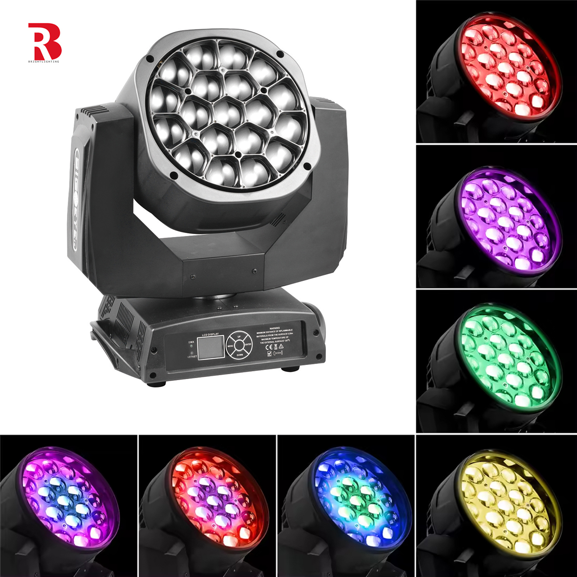 DMX светодиодный движущийся головой ZOOM и вращение 19pcs 15W 4 в 1 Beeye Сцена света