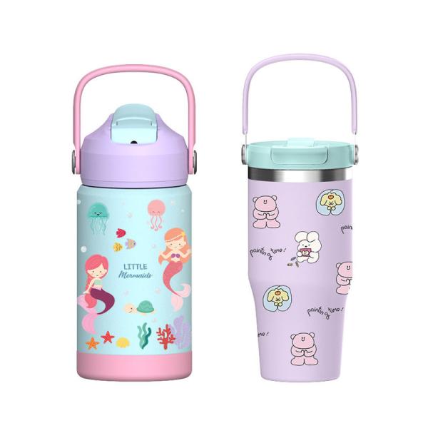 Bulk Custom Stainless Steel Insulated Bottles|18-64oz Vacuum with Straw/Handle|BPA-Free FDA Approved