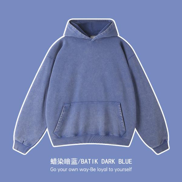 450G Men's Hoodies with Custom Logo Batik Design and Silk Print on Cotton Fabric