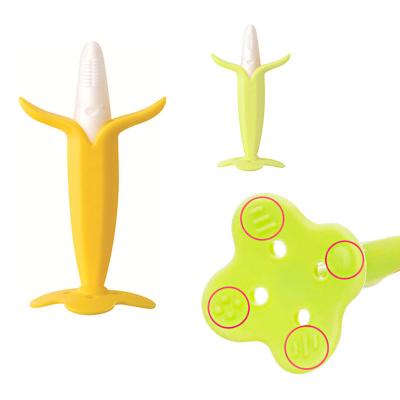 Soft Training Silicone Baby Brush Colorful With Base / Small Head Lightweight