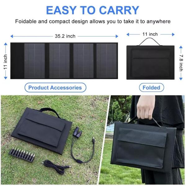 6.06A Multiple Ports Slim Line Solar Panel Overlapping Camping Folding Solar Panels