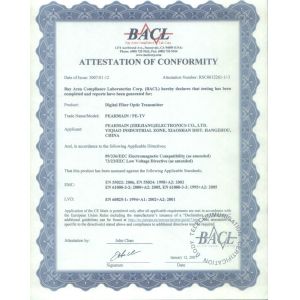 Pearmain Electronics Co.,Ltd Certifications