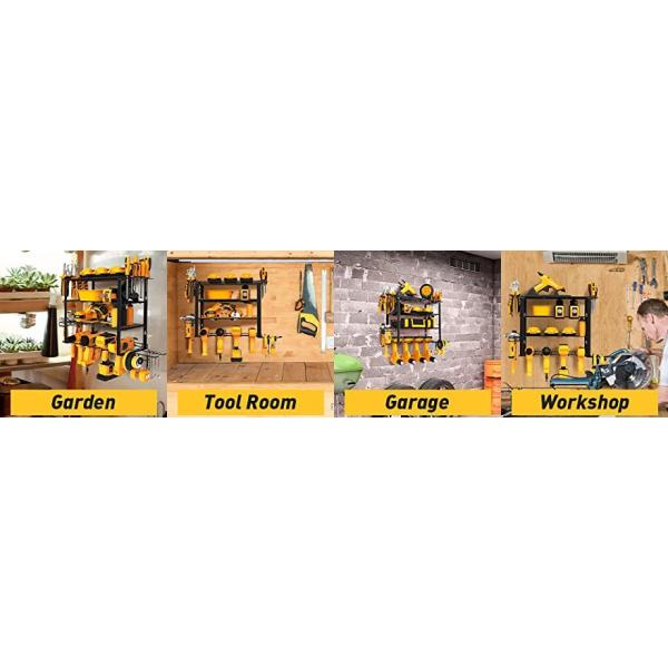 Effortlessly Organize and Access Power Tools with Floating Tool Shelves and Pegboard