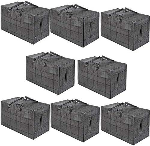 VENO 8 Pack Moving Bags, Moving Supplies, Moving Boxes, College Packing Storage Boxes With Lids Alternative, Heavy Duty