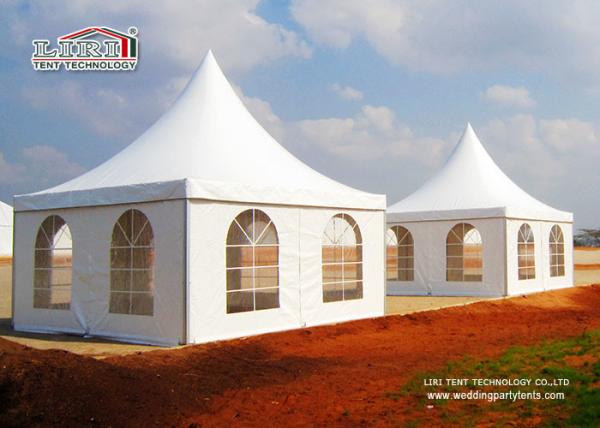5x5m white color aluminum frame garden gazebo party tent with clear PVC window for mobile use