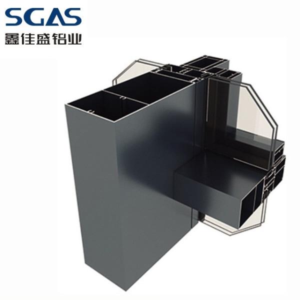 Parede de cortina de vitrificação estrutural preta de prata de Champagne Aluminum Curtain Wall Profiles