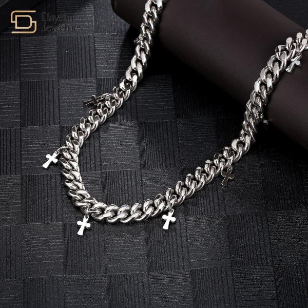 Чокеровщик цепи связи перекрестных привесных ювелирных изделий хмеля титана ожерелья стальных тазобедренных кубинський