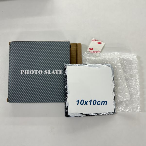 In Stock, Square 10x10cm Sublimation Rock Slate Custom Printing and Personalized Gifts, Glossy&Matte Finish Available