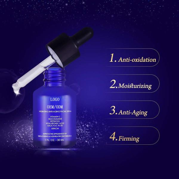 60ml Organic Face Serum / Vitamin C Retinol Hyaluronic Acid Serum For Eye Anti - Aging