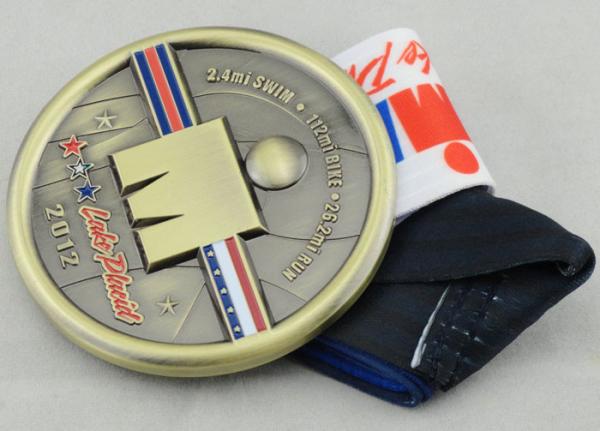 Customized Neck Ribbon Medals Brass Plating For Kids