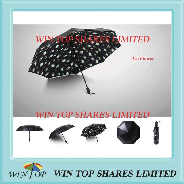 3 folding UV resistance Tea flower Umbrella
