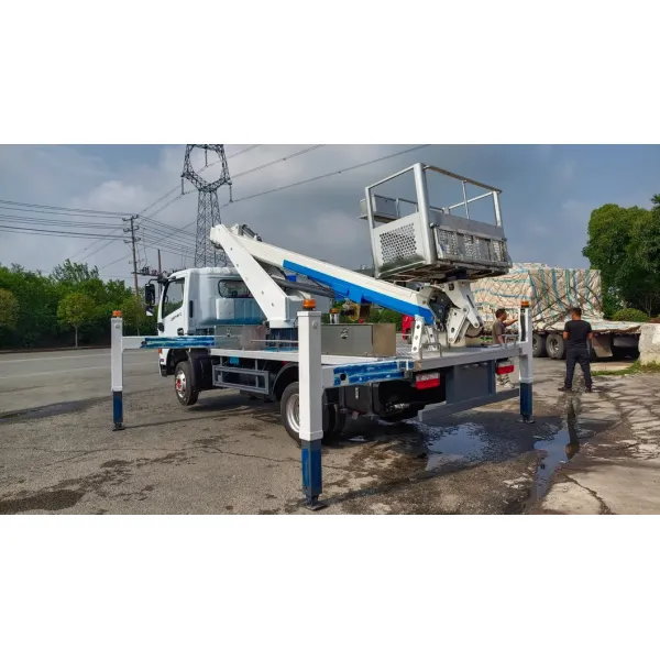 6 Wheeler 20m 22m 24m 28m 33m Hydraulic Ladder Lift Insulated Booms Aerial Work Platform Basket Hydraulic Ladder Truck