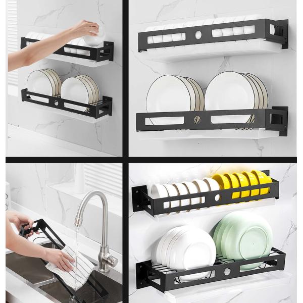 Stainless Steel Kitchen Utensil Holder Wall Mounted Matte Black Color OEM ODM