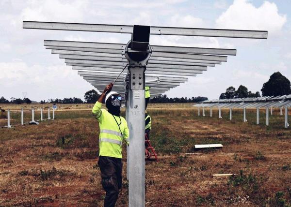 Single Axis Independent Solar Panel Track Mount Steel Power Tracking Frame System