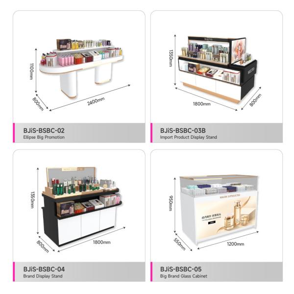 High-Quality Perfume Store Shelf  Platinum Wooden Water Table For Space-Saving Beauty Shop Display Rack And Skincare Store Fitting