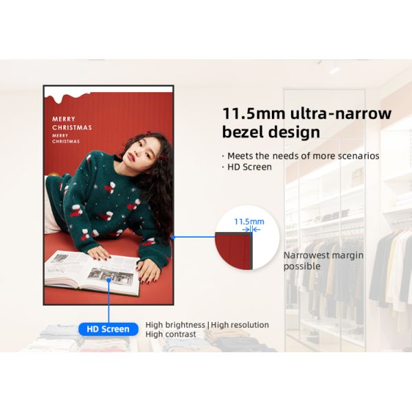 E6 Ultra Thin LCD Digital Signage 28.5mm Flush Wall Mount 43 Inch