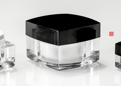 Square 50ml Transparent Acrylic Cosmetic Jar  Double Wall Plastic Jars PP Inner