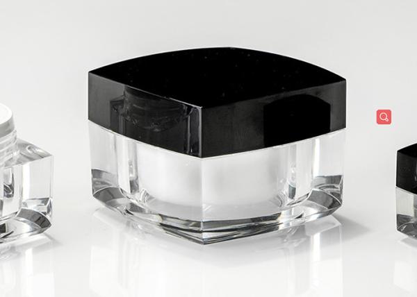 Square 50ml Transparent Acrylic Cosmetic Jar  Double Wall Plastic Jars PP Inner
