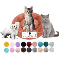 Amazon Nice Quality 65*70*5cm Macio Redondo Lavável Para Pequenos Animais Cama Quente E Peluda Com Espuma De Memória Para Animais De Estimação