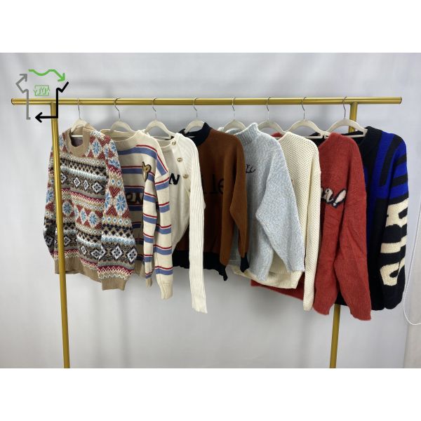 Mixed Pattern Used Sweaters For Women , All Season Fashionable Second Hand Sweater