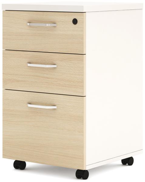 Wooden Melamine Office Furniture Small Mobile Storage Cabinet With 3 Sliding Drawers