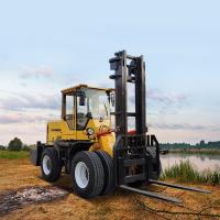 Caminhão de empilhadeira industrial amarelo 98kw de 6 toneladas com sobrecarregar o motor diesel
