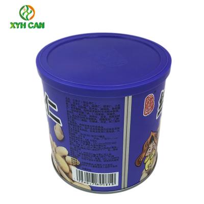Tin Cans feito sob encomenda para o diâmetro do produto comestível 99mm de petisco com tampa plástica