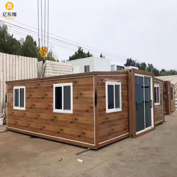 Casa de contenedores prefabricada plegable de doble ala por conjunto 20 pies 40 pies Sala de extensión