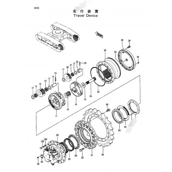 Части коробки передач перемещения экскаватора, 3043237 шестерня Солнца перемещения Хитачи ЭС100-2 ЭС120-5 ЭС100-3
