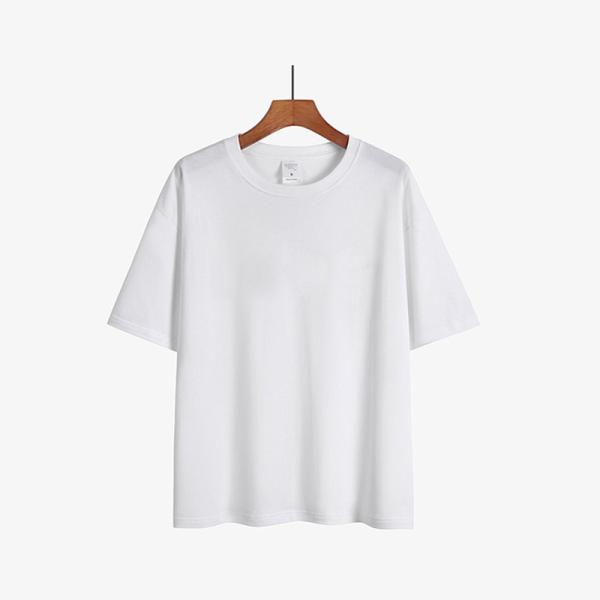 O Neck Men Blank T Shirt Custom Cotton Loose Drop Shoulder