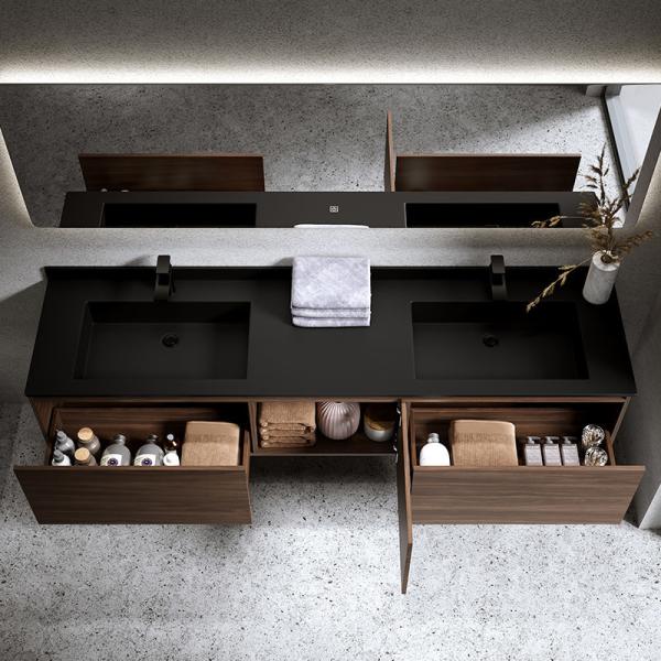 Rectangle Euro Style Luxury Custom Double Sink Vanity Modern Design Bathroom Vanities